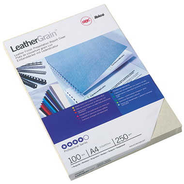 Deckblatt Karton Leder A4 250g weiß 