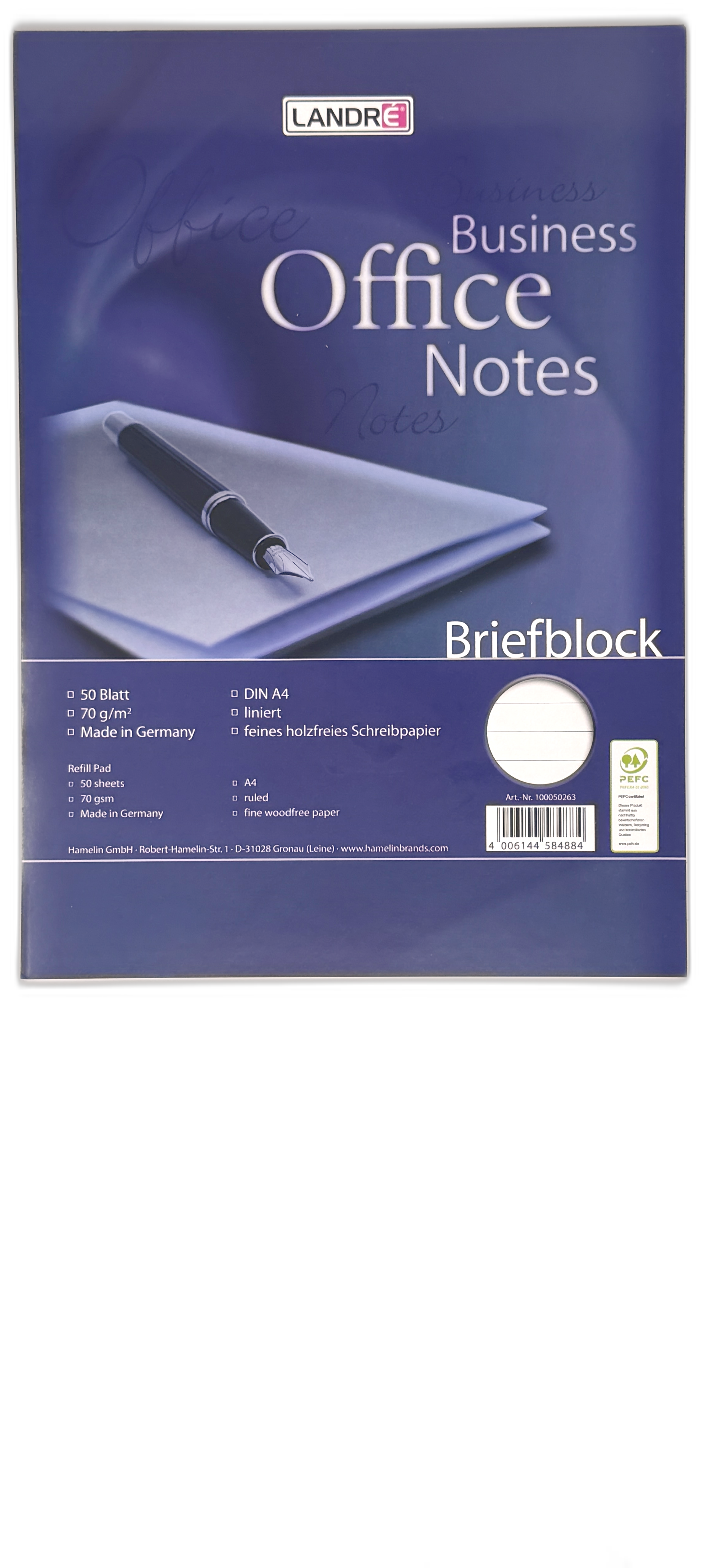 Briefblock A4 50 Blatt 70g liniert 