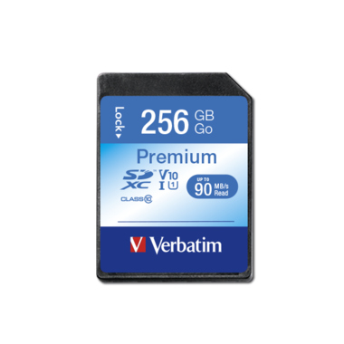 SDXC-Card Verbatim 256GB 44026 Premium Class 10 (R) 90MB/s, (W) 10MB/s