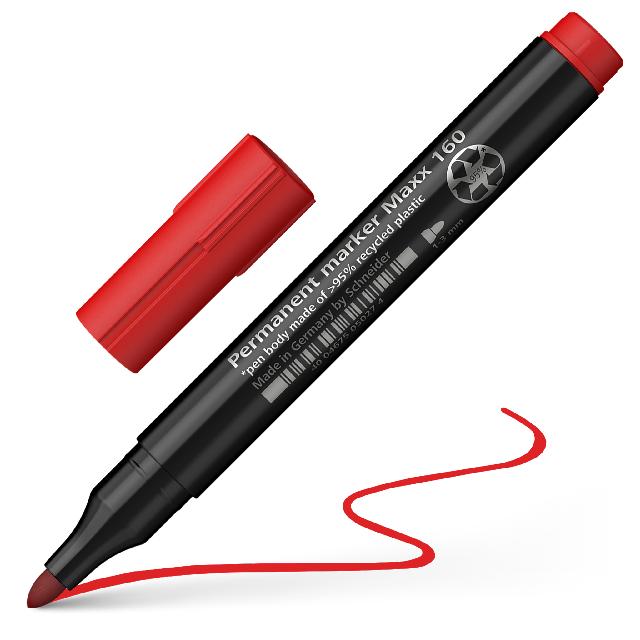 Permanentmarker Schneider Maxx 160 rot Rundspitze 1-3mm