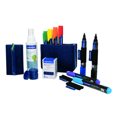 Zubehörset magnetoplan Filz,blau Starterset Whiteboard, 25-tlg.