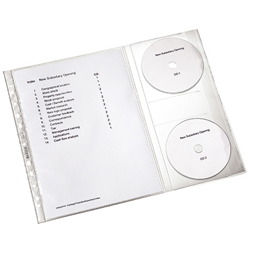 Prospekthülle Leitz 4761 A4 0,12mm PP-Folie, genarbt, mit CD-Klappe