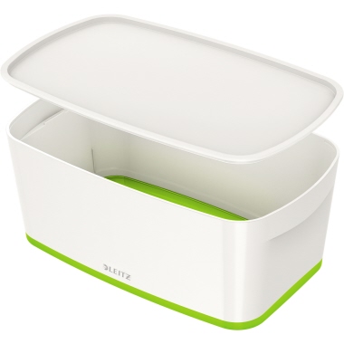 Aufbewahrungsbox Leitz 5229 weiß/grün klein, 5l, 318x128x191mm, inkl. Deckel