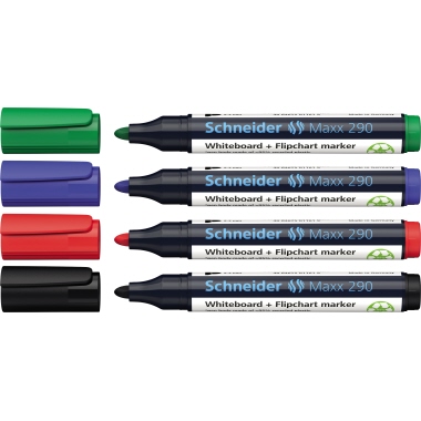 Boardmarker Schneider Maxx 290 4er Etui Flipchartmarker, 2-3mm Rundspitze