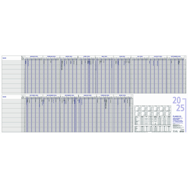 Urlaubsplaner Zettler 993 100x42cm F. 35 Personen 15 Monate
