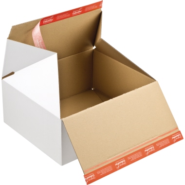 Versandkarton Colompac CP155.356 weiß INNENMAß 389x324x160mm, Mit Blitzboden U