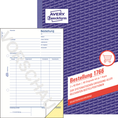 Bestellung Zweckform 1766 A5 SD 2x40 Blatt