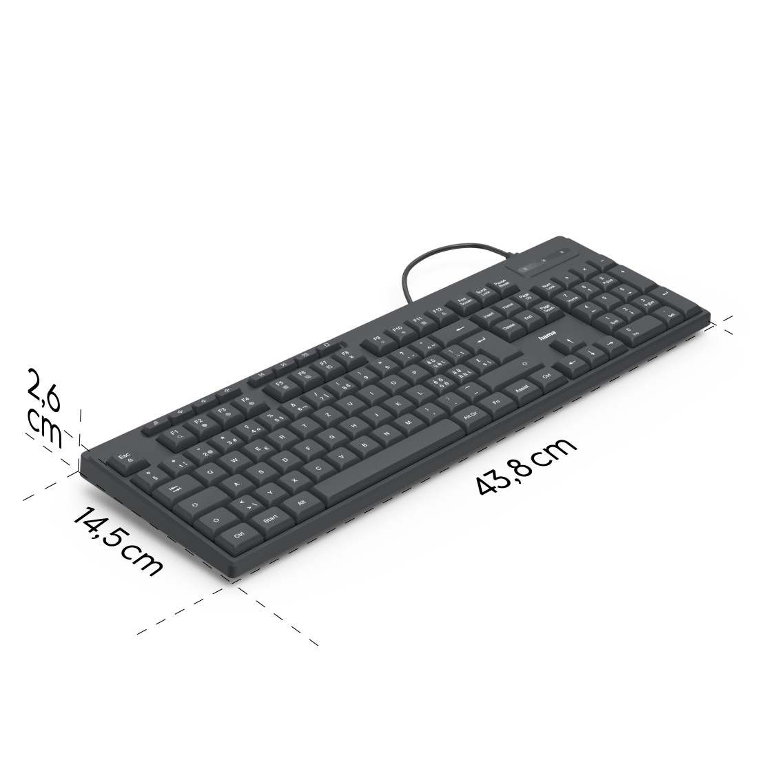 Tastatur Hama CK-200 schwarz 00173052 USB-A