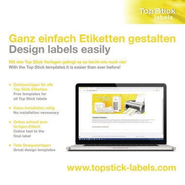 Etikett 8731 48,3x25,4mm weiß Topstick, Ecken spitz