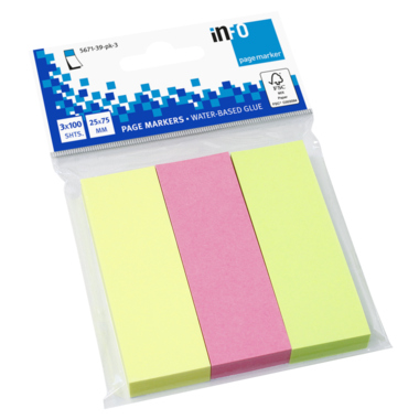 Haftmarker UPM 5671 75x25mm sortiert 3 Stück