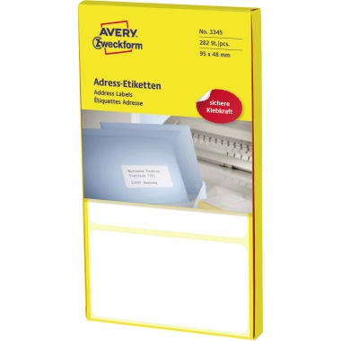 Etikett Avery Zweckform 3345 95x48mm weiß 282 St.