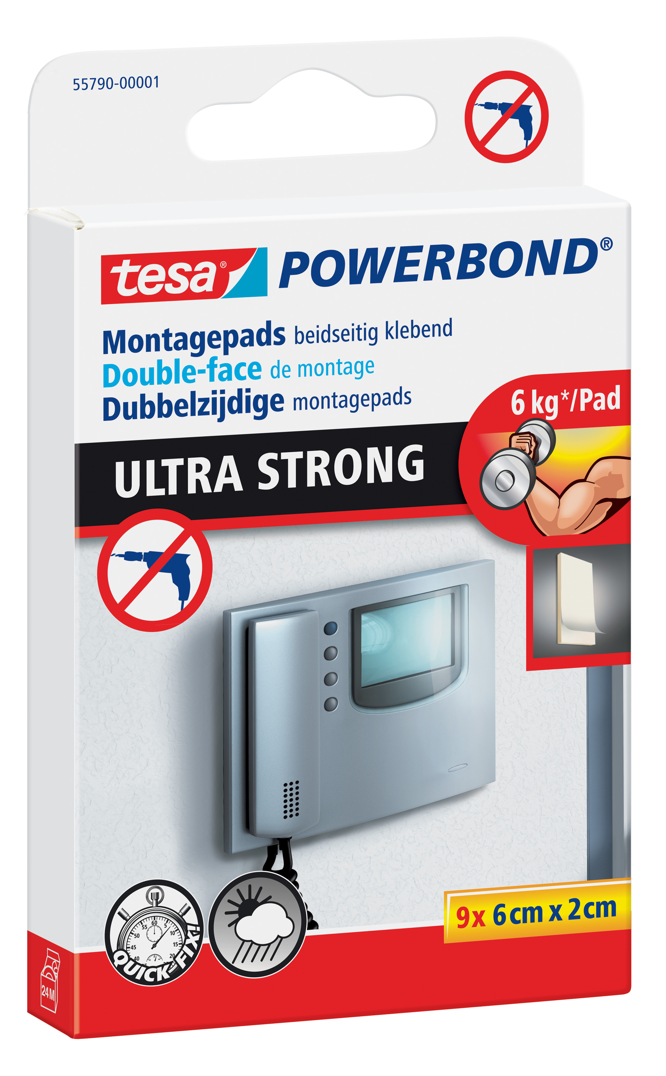 Klebepads Tesa Powerbond 55790 weiß Hält Bis Zu 6kg Pro Pad