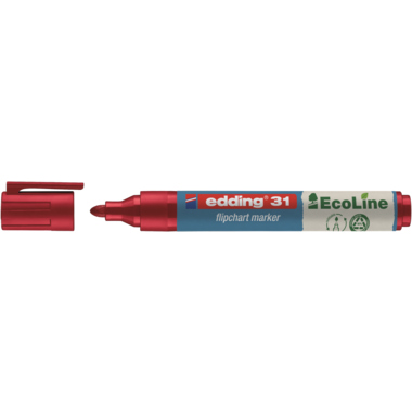 Flipchartmarker Edding 31 EcoLine rot 1,5-3mm, Rundspitze