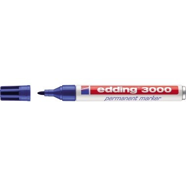 Permanentmarker edding 3000 blau 1,5-3mm, Rundspitze