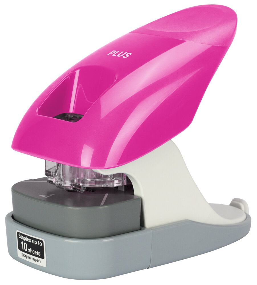 Heftgerät Plus Japan 31262 pink klammernlos bis 10 Blatt