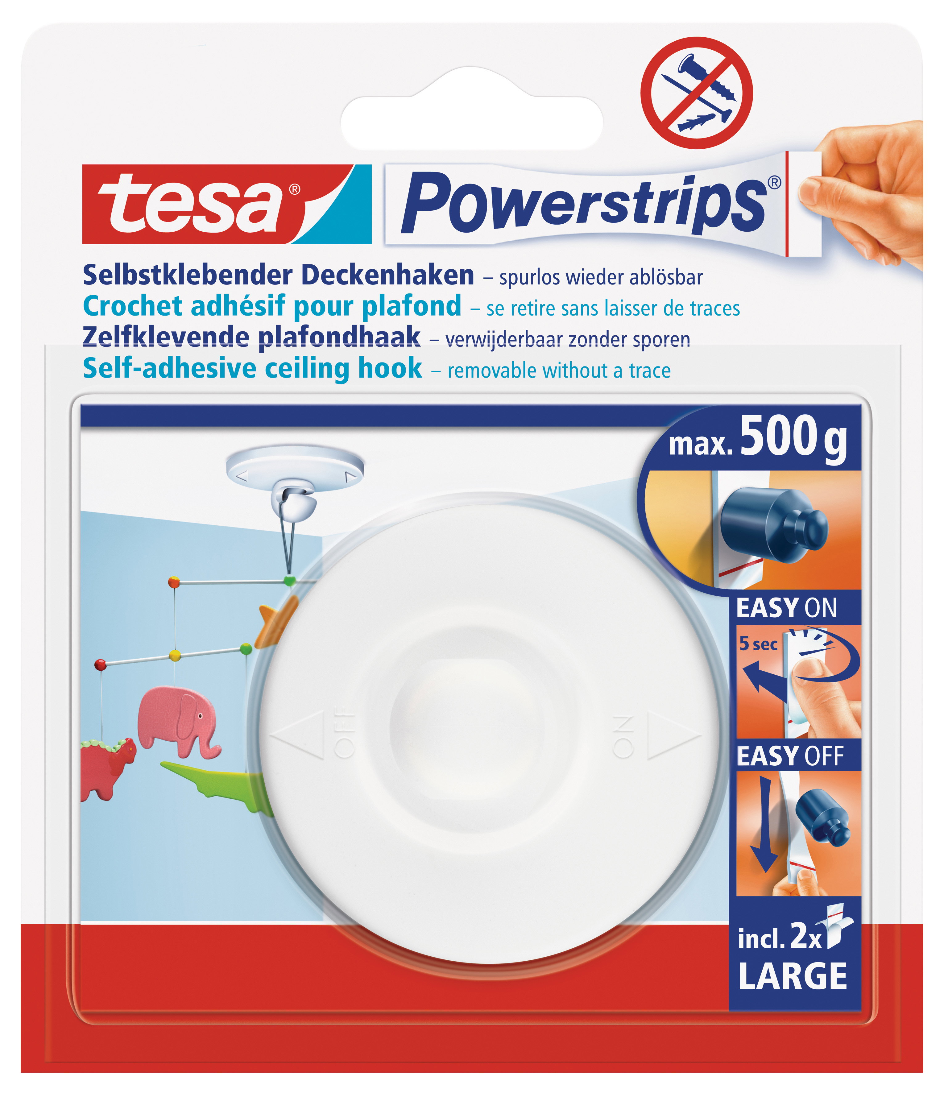 Powerstrips Tesa 58029 Haken weiß Inhalt: 1 Und 2 Strips