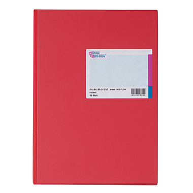 Geschäftsbuch Brunnen 8614252 A4 kariert rot, 96 Blatt, Deckenband