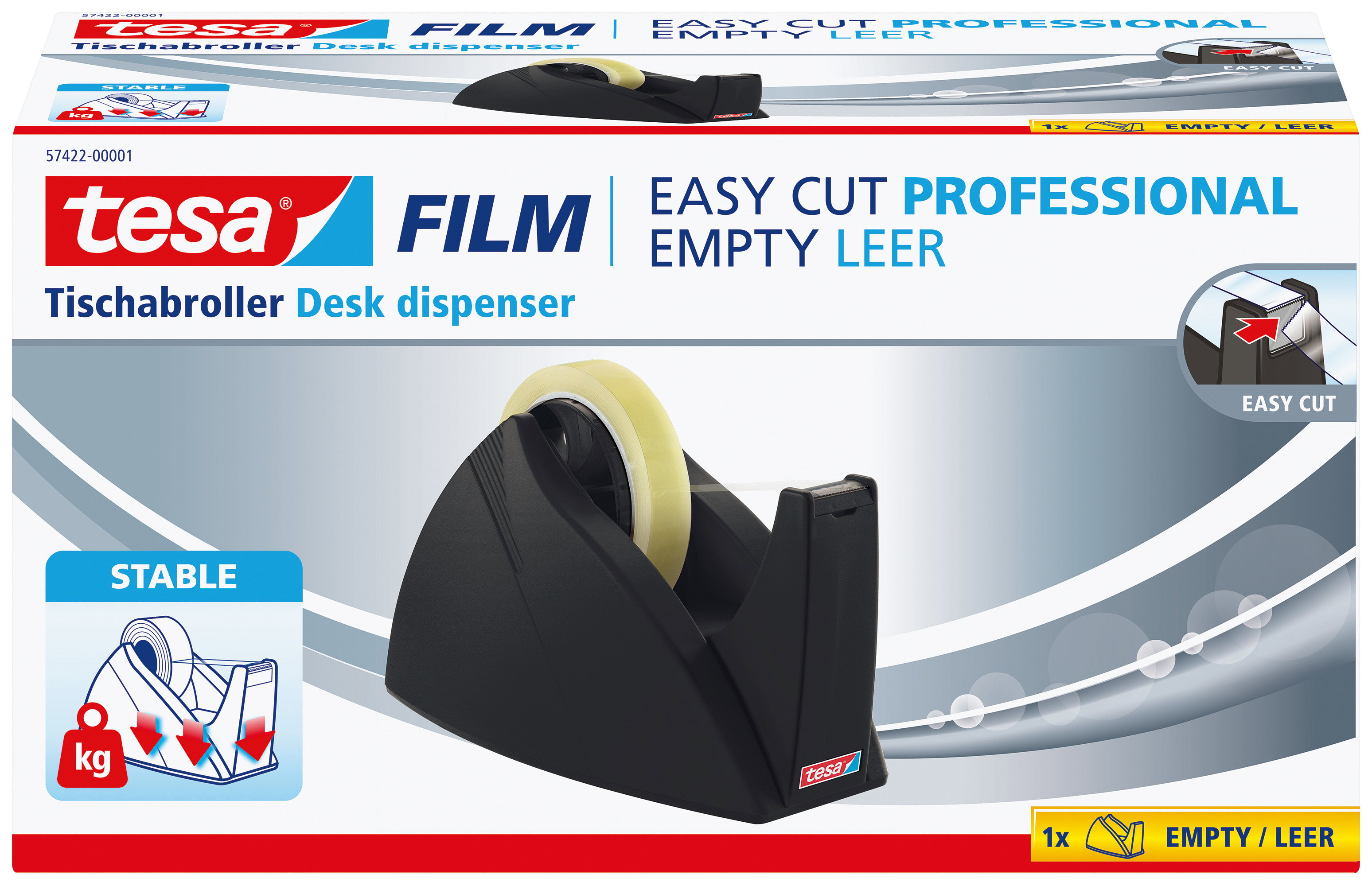 Tischabroller Tesa 57422 schwarz Easy Cut Professional 25mm x 66m