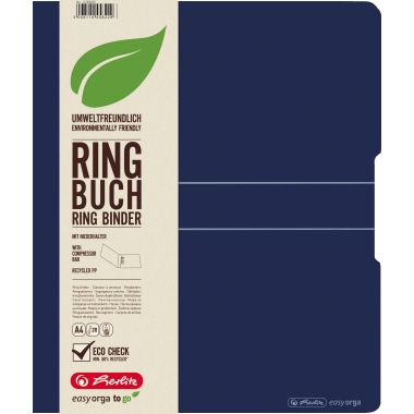 Ringbuch Herlitz 11282605 A4 rec dblau Pp, 2-ring, 25mm