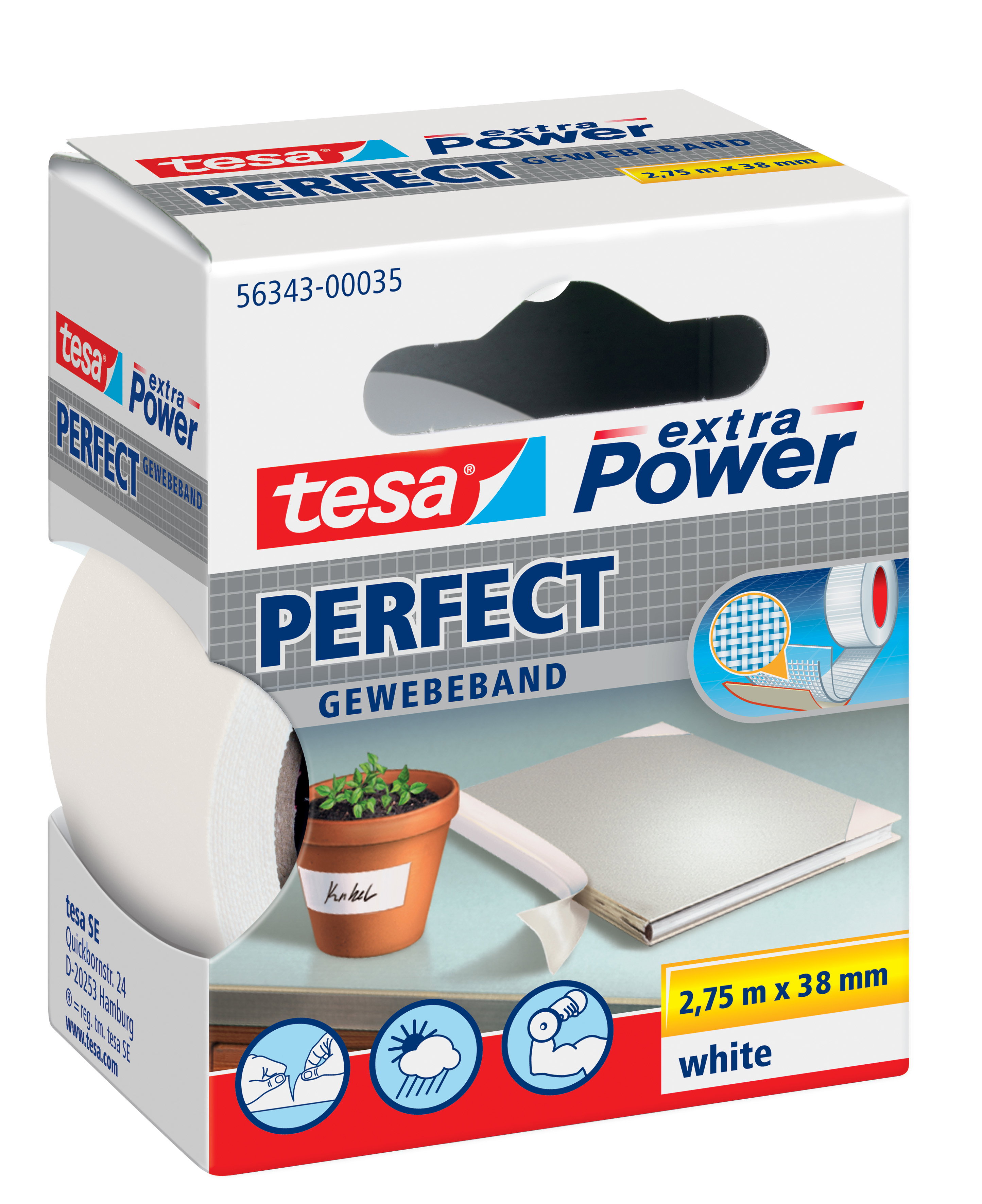 Gewebeband Tesa 56343 2,75mx38mm weiß 