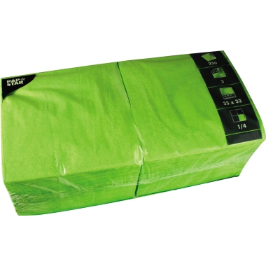 Serviette Papstar 3-lagig 33x33cm grün apfelgrün 1/4 Falz