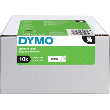 Schriftband DYMO 2093097 weiß/schwarz D1 12mm x 7m 10 Stück