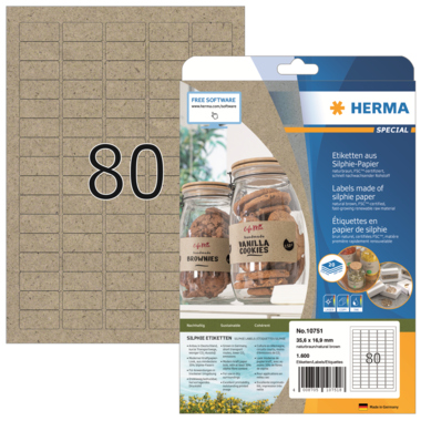 Etikett Herma 10751 35,6x16,9mm braun Silphie-Papier