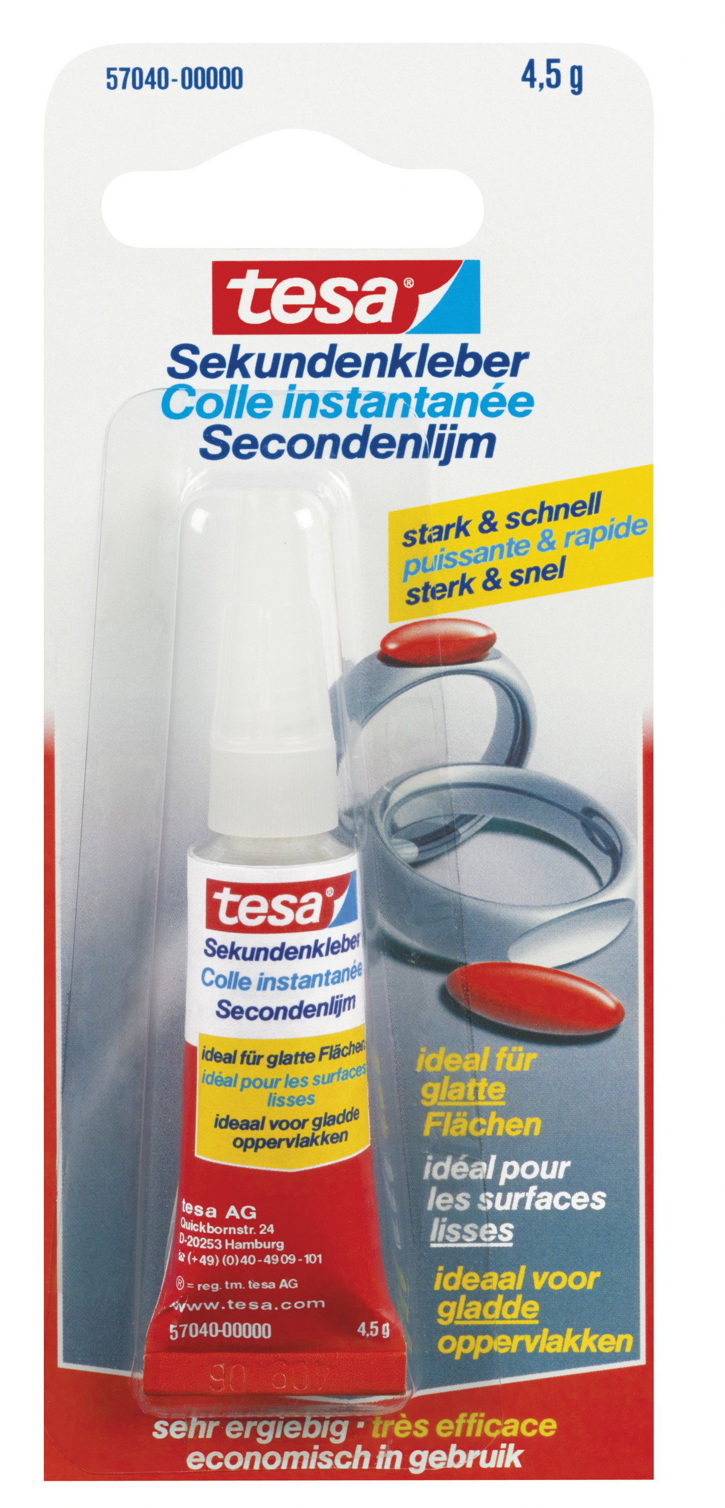 Klebstoff Tesa Sekundenkleber 57040 4,5g flüssig