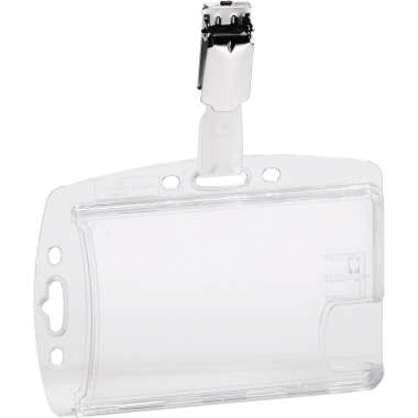 Namensschild Durable 8013 54x85mm Transparent, Doppelbox Mit Clip