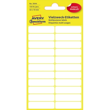 Etikett Avery Zweckform 3044 32x10mm weiß 132 St.