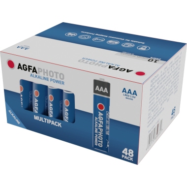 Batterie AGFAPHOTO Alkaline Power AAA Lr03, 1.5v, Micro, Retail Box (48-Pack)