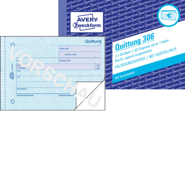Quittung Avery Zweckform 306 A6 quer