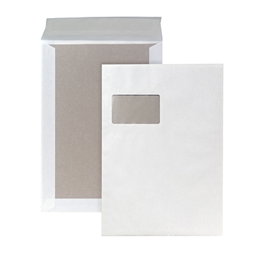Versandt. C4 mF 120g PRW HK weiß 229x324mm, Mit Fenster, Papprückwand, Ha