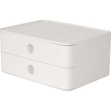 Schubladenbox Allison 1120 snow white stapelbar mit 2 Schubladen