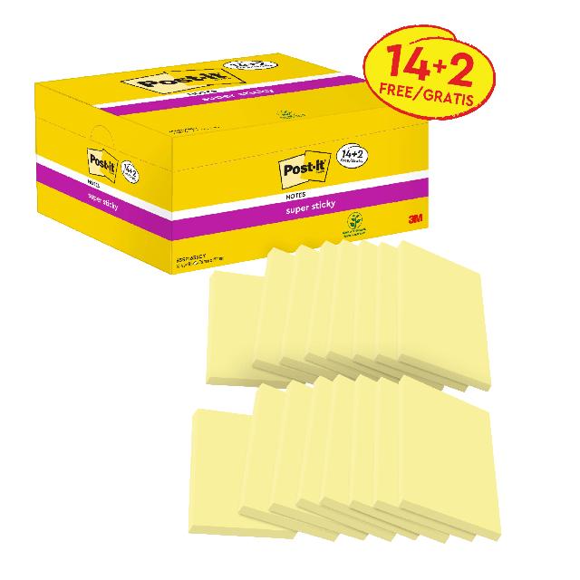 Haftnotizen Post-it 65516SYP gelb 127x76mm 14+2 gratis