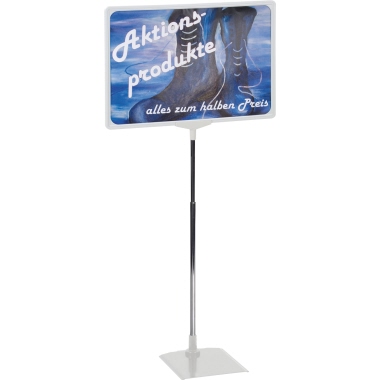 Info-/Preisständer Franken PSM A4 12 gr Au, Ausziehbares Standrohr 320-620mm,