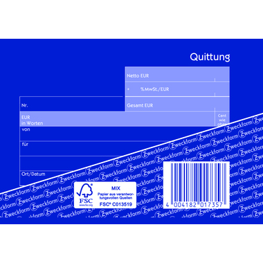 Quittung Avery Zweckform 1735 A6 quer 