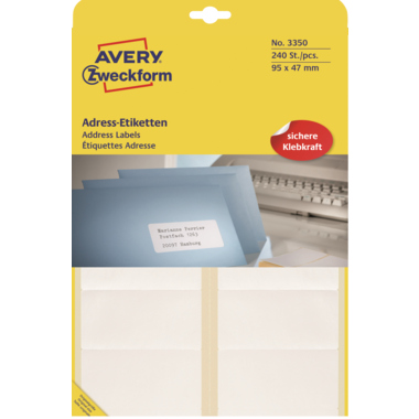 Etikett Avery Zweckform 3350 95x47mm weiß 240 St.