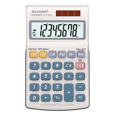 Taschenrechner SHARP EL250S weiß 8 stellig, Solar