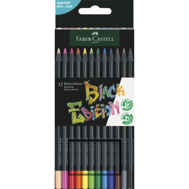 Farbstift Castell Black Edition 12er Kartonetui, sortiert, 116412