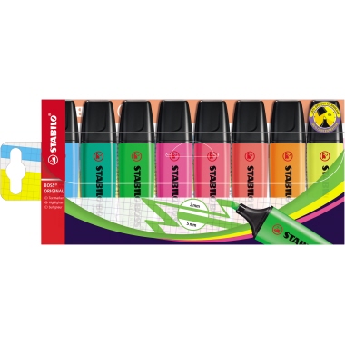 Textmarker Stabilo Boss 70/8 8er Etui 