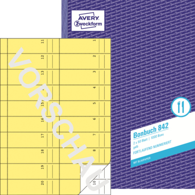 Bonbuch Avery Zweckform 842 A4 