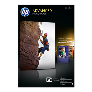Fotopapier HP Q8691A Advanced 250g weiß 10 X 15 Cm, Randlos, Hochglänzend