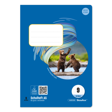 Schulhefte A5 16 Bl. liniert  m. Rand Lineatur 9