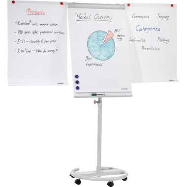 Flipchart Franken ECO Mobil 680x1050mm Hellgrau,f2400/n