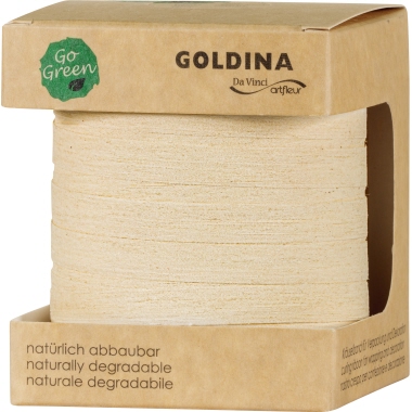 Ringelband Go Green 10mmx100m creme aus Baumwolle