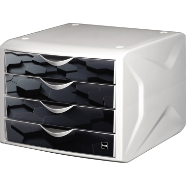 Schubladenbox Helit 4F dark hexagon 