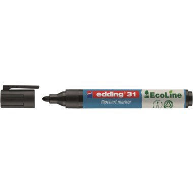Flipchartmarker Edding 31EcoLine schwarz 31 Ecoline 1,5-3mm, Rundspitze