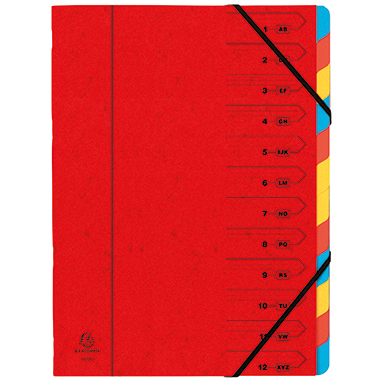 Ordnungsmappe Exacompta 54125 A4 12F rot