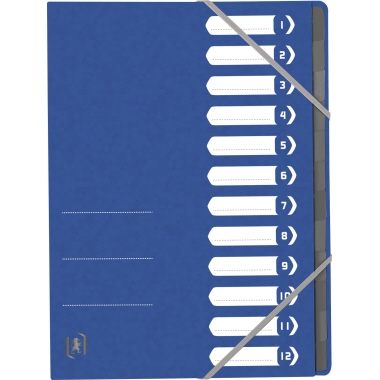 Ordnungsmappe Oxford 400116255 12F blau A4, 390g